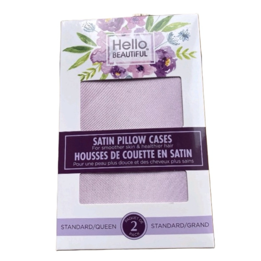Hello Beautiful Set of 2 Standard Queen Satin Pillowcases